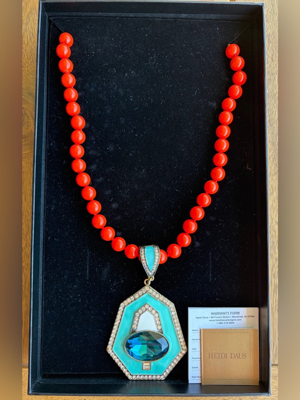 Heidi Daus Well Connected Beaded Crystal Pendant Necklace With Box
